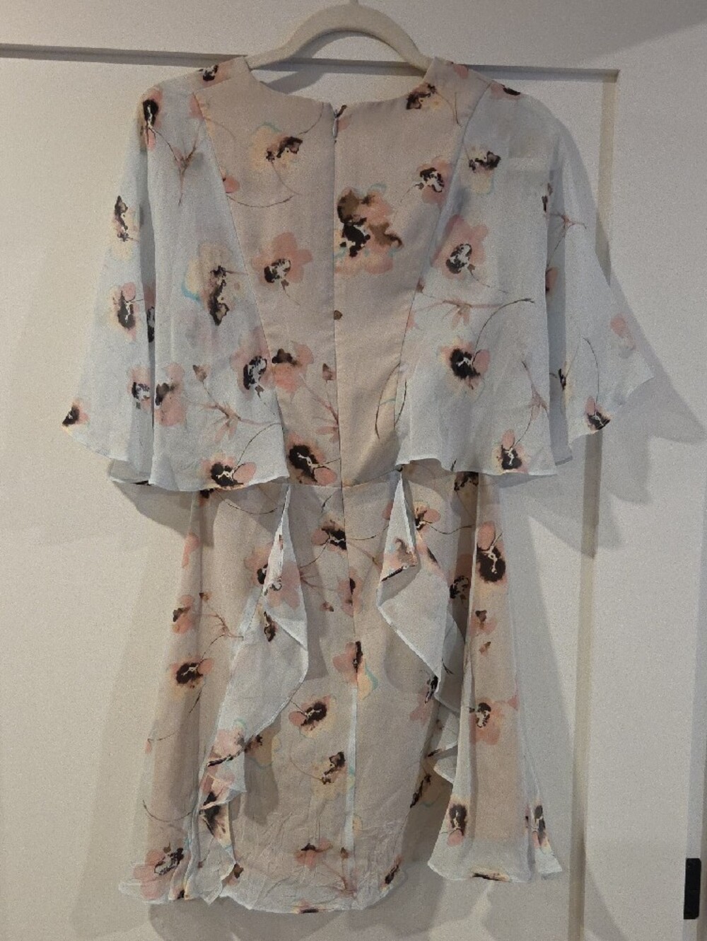 BCBGMaxAzria Light Blue Floral Ruffle Mini Dress - Picture 4 of 4